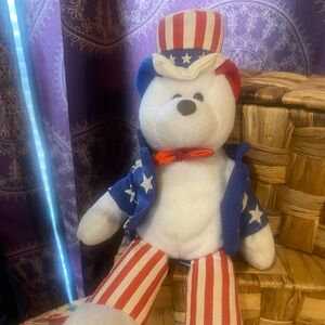 Vintage Uncle Sam teddy bear small